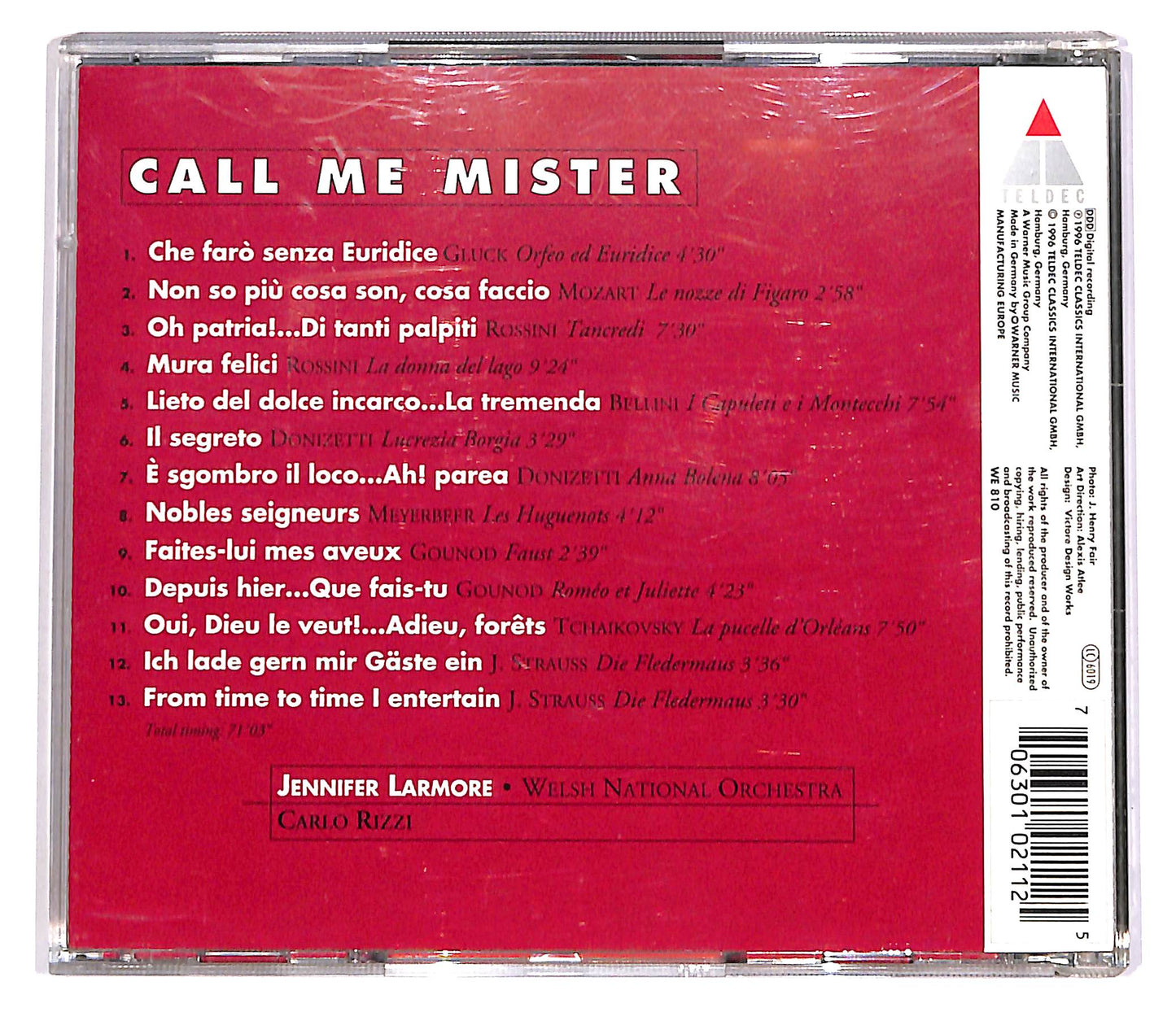 EBOND Call Me Mister - Jennifer Larmore - Welsh National Orchestra CD CD057045