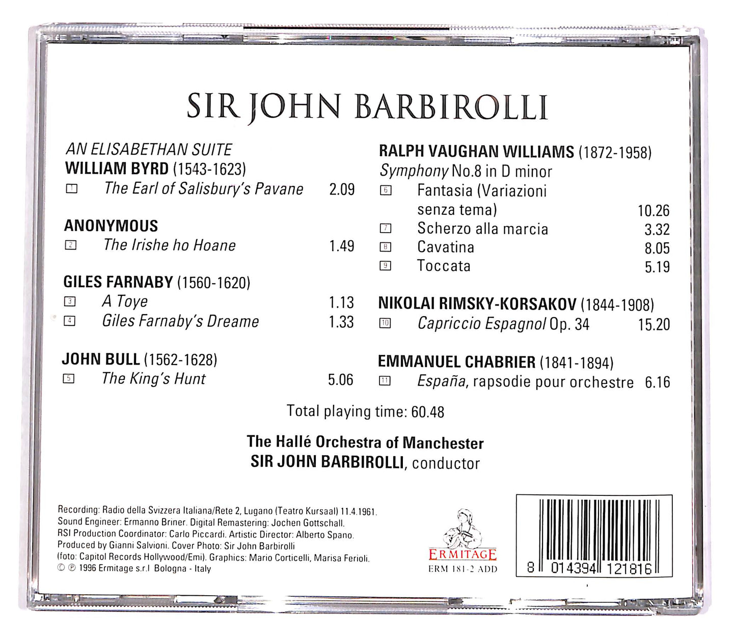 EBOND Sir John Barbirolli - The Halle Orchestra Of Manchester CD CD057057
