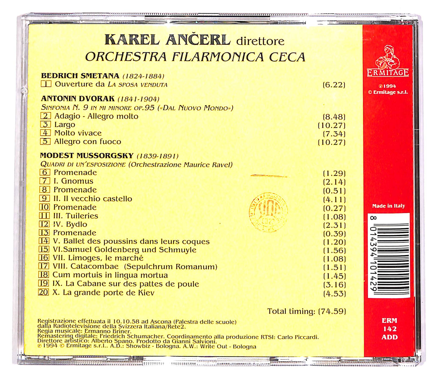 EBOND Karel Ancerl - Smetana - Dvorak - Mussorgsky CD CD057060