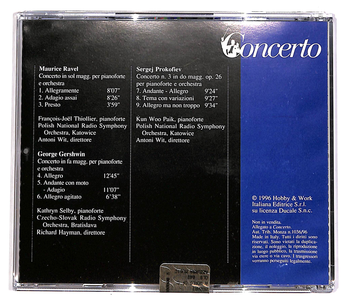 EBOND Ravel, Gershwin, Prokofiev - Concerto EDITORIALE CD CD057202