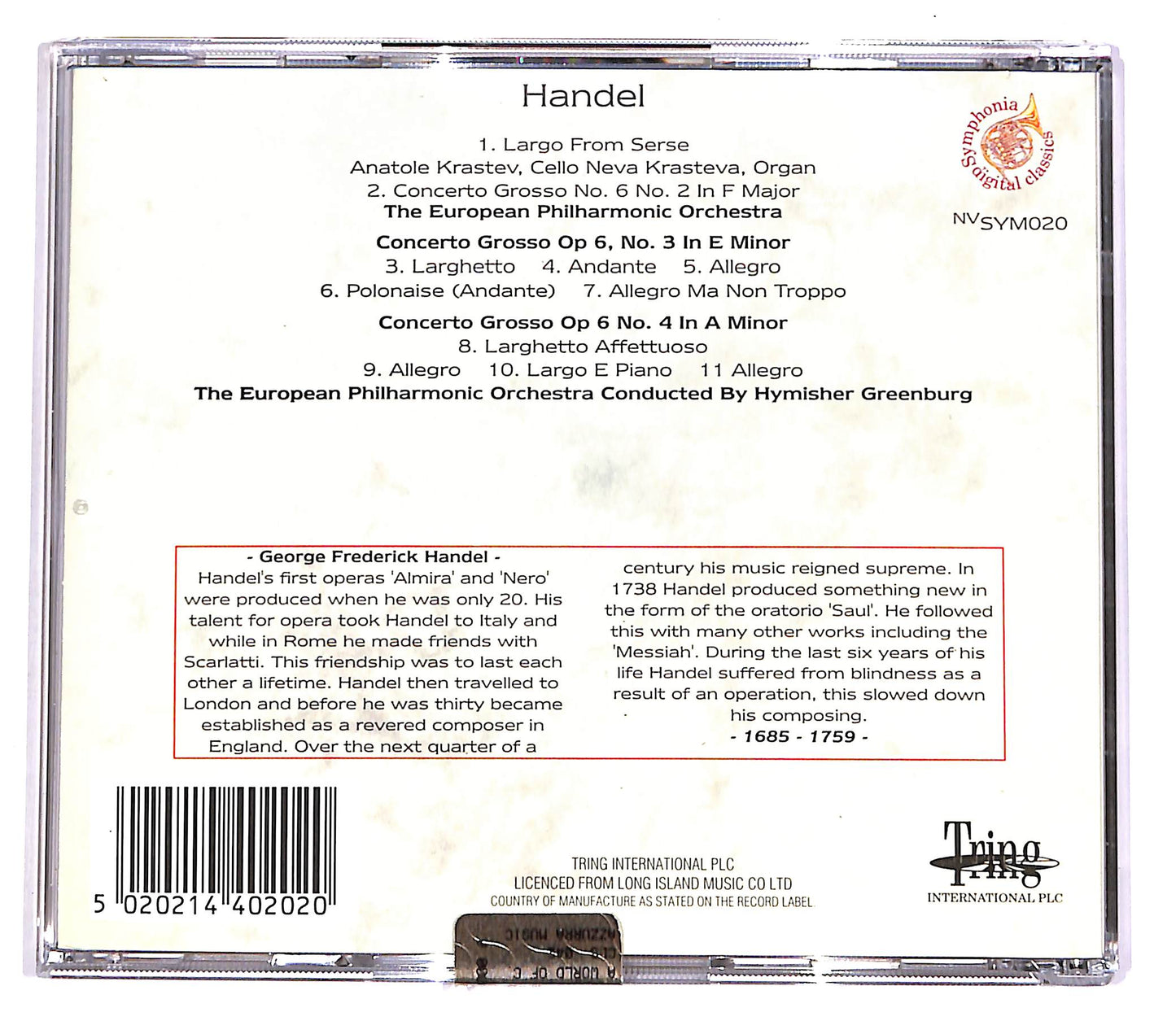 EBOND Handel - Largo From Serse CD CD057234