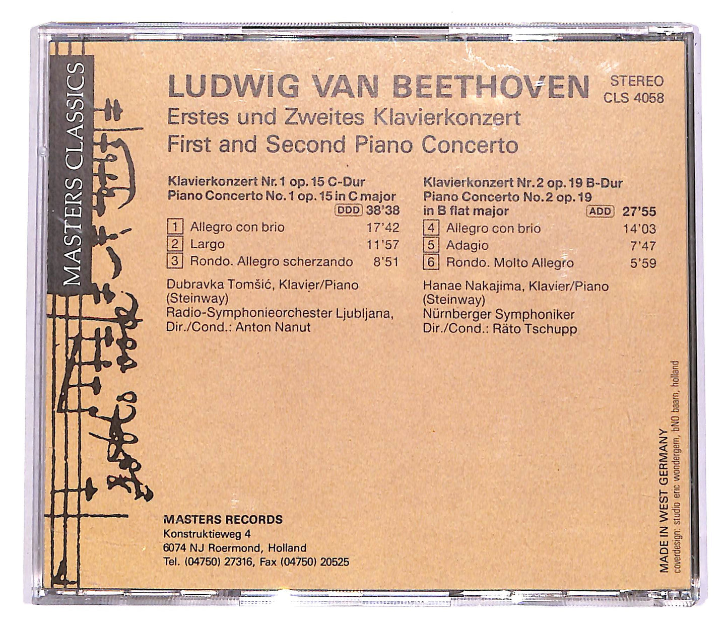 EBOND Beethoven - Erstes Und Zweites Klavierkonzert EDITORIALE CD CD057259