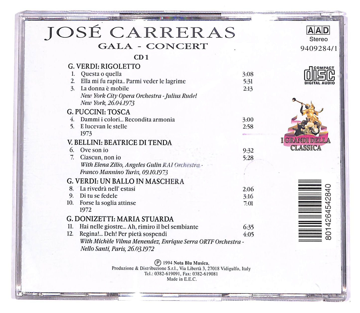 EBOND Jose Carreras - Gala Concert Vol.1 CD CD057306