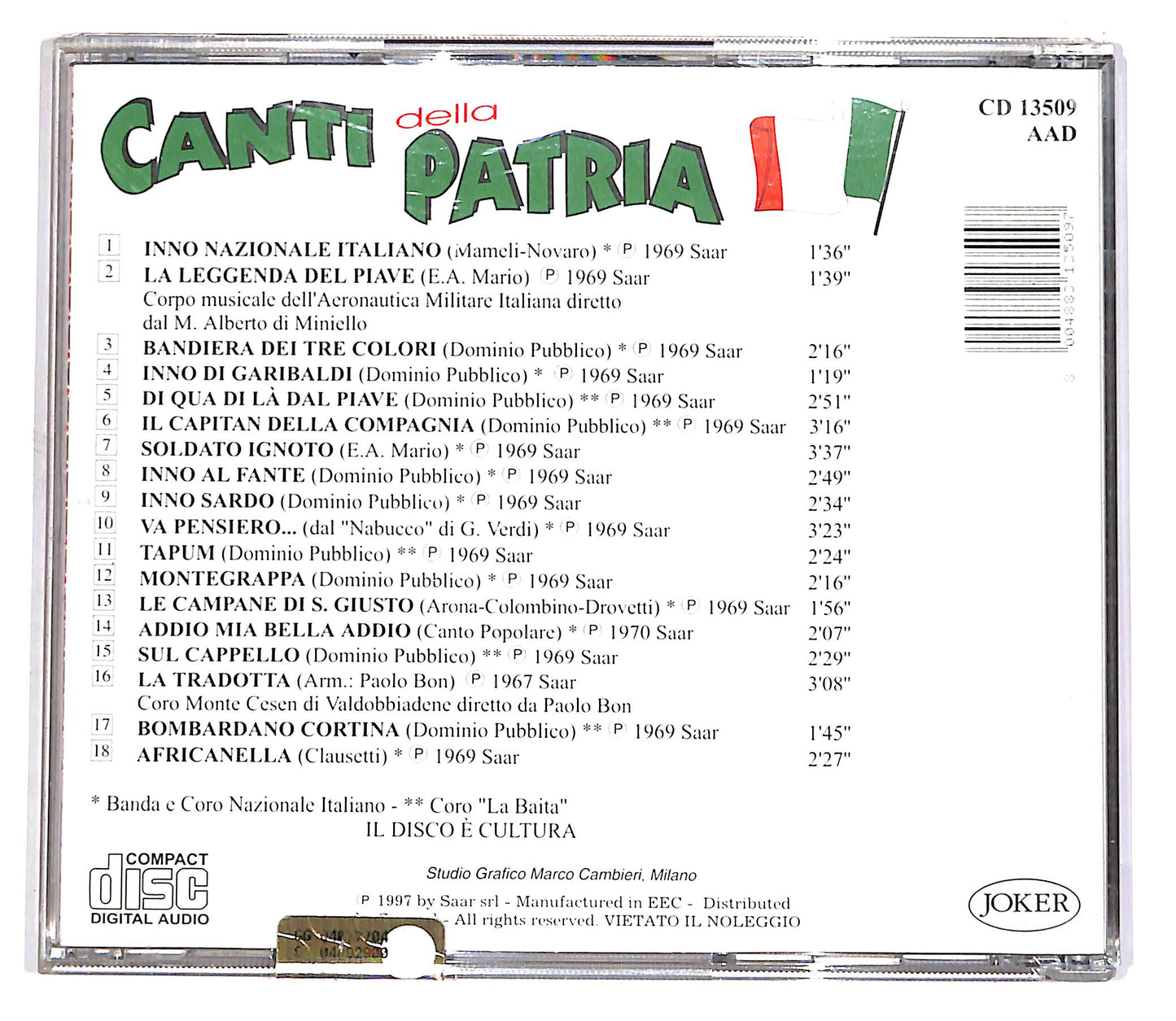 EBOND Various - Canti Della Patria CD CD057357