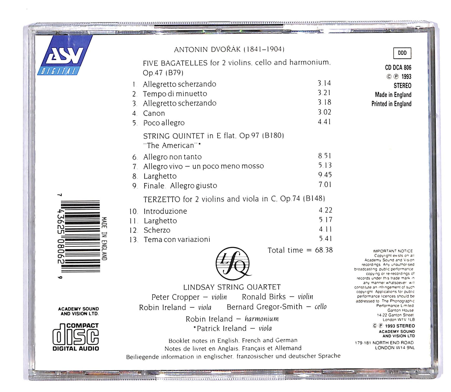 EBOND Dvořak - String Quintet In E Flat Op.97 The American CD CD057403