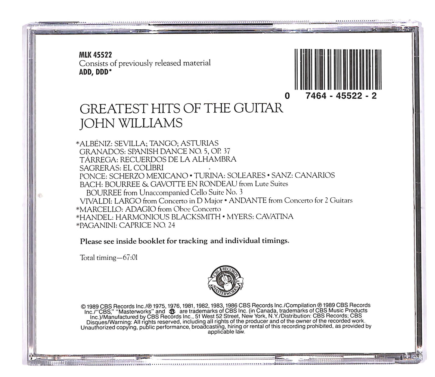 EBOND John Williams - Guitar Greatest Hits CD CD057523