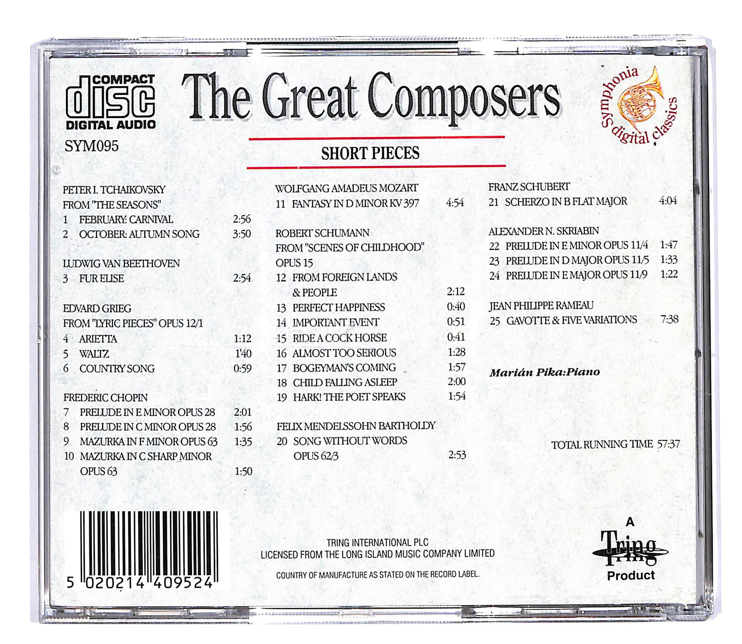 EBOND The Great Composers - Short Pieces CD CD057540