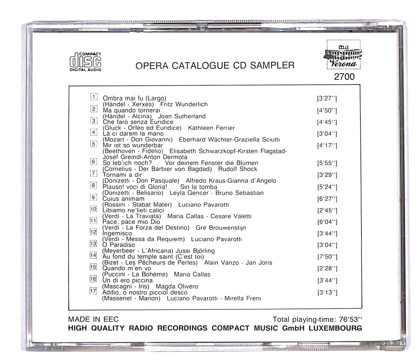 EBOND Various - Opera And Other Vocal Works CD CD057550