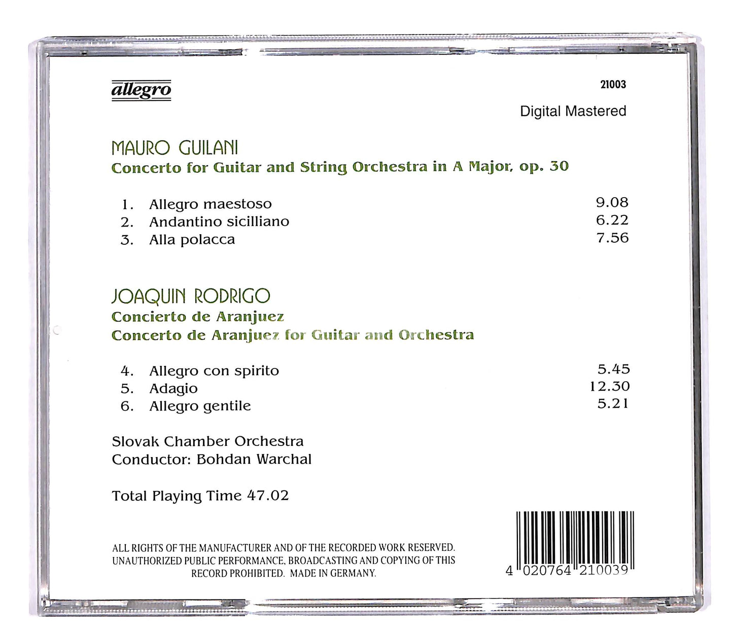 EBOND Rodrigo Giuliani - Concierto De Aranjuez CD CD057818