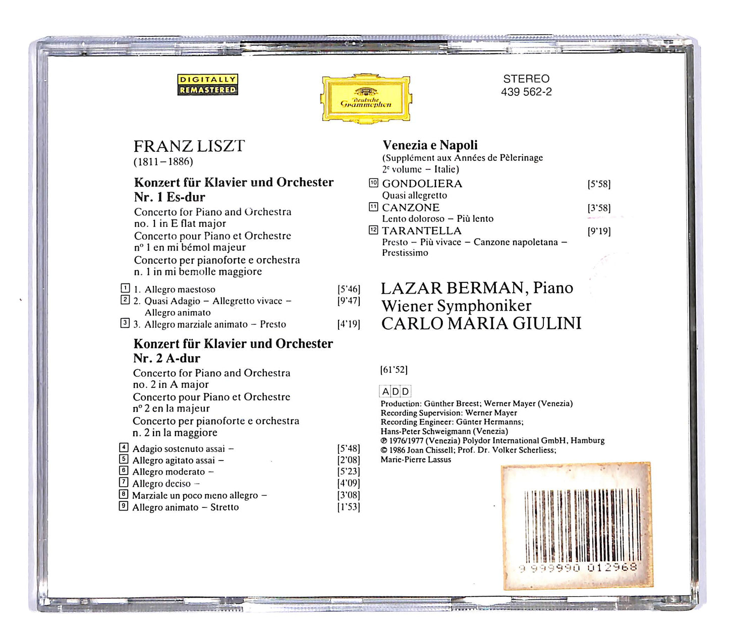 EBOND Liszt - concerto per pianoforte e orchestra N.1 e 2 CD CD057946