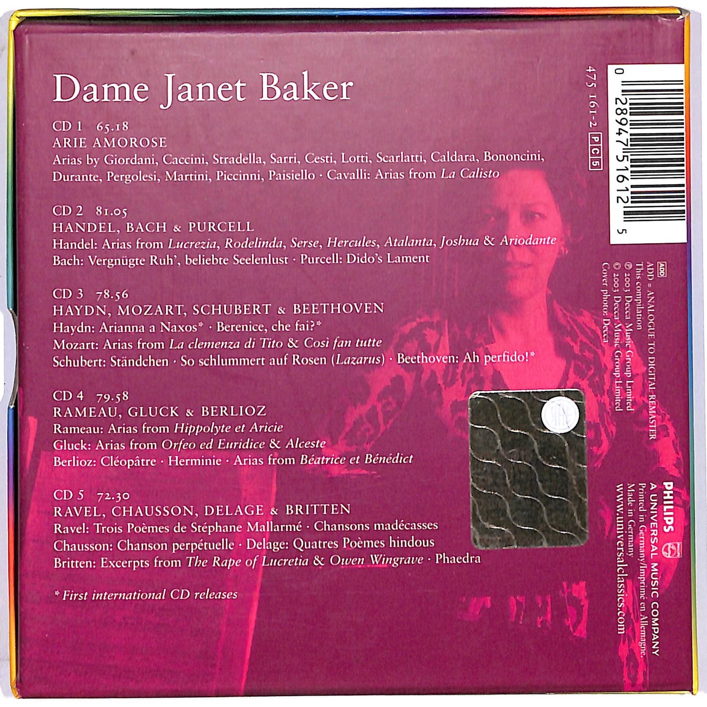 EBOND Dame Janet Baker - Philips e Decca Recordings 1961-1979 CD CD058004