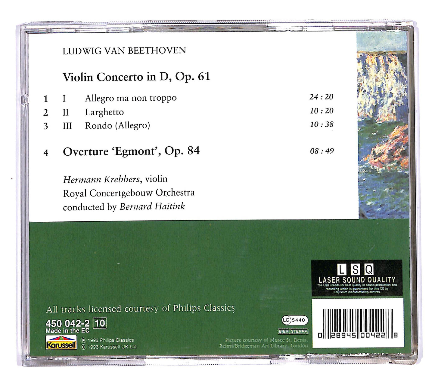 EBOND Beethoven - Violin concerto e Egmont Overture CD CD058006