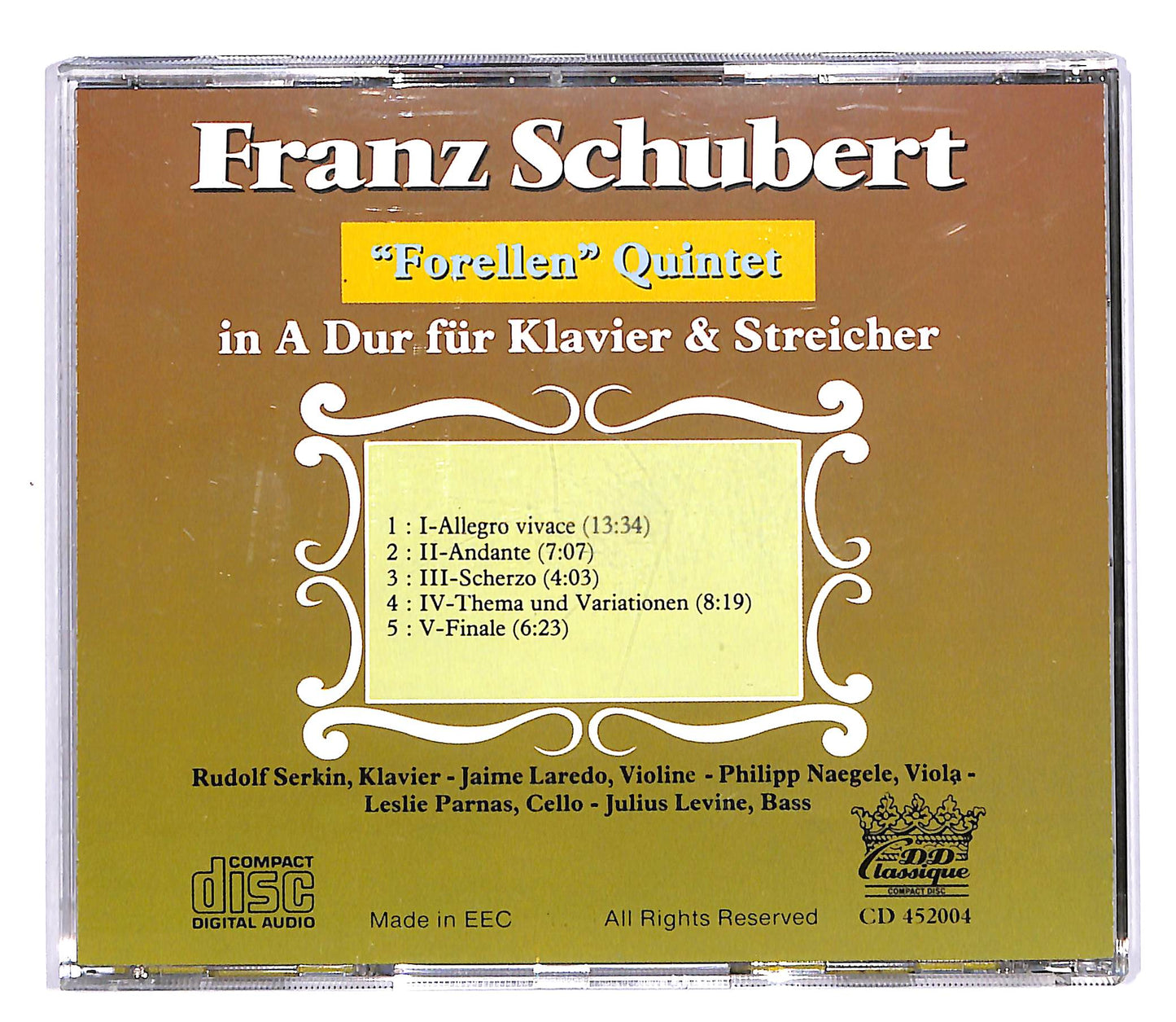 EBOND Franz Schubert - Forellen Quintett CD CD058011
