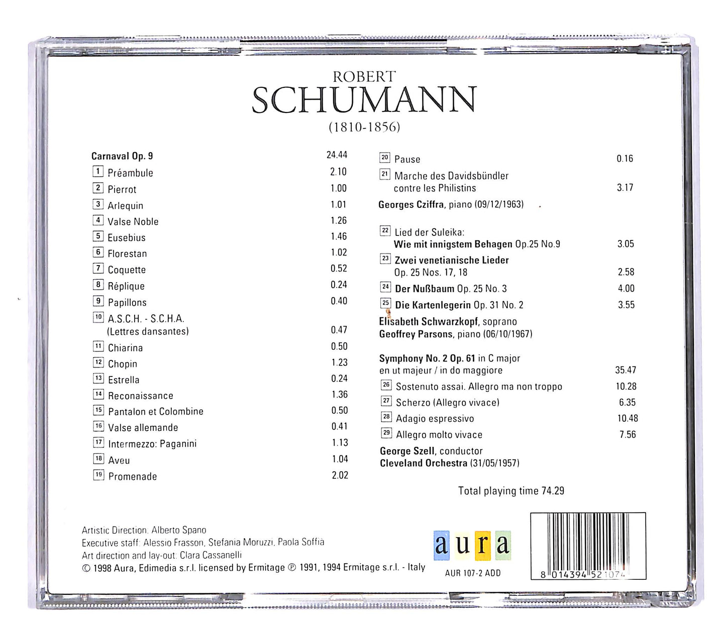 EBOND Schumann Cziffra - Carnaval, Symphony No.2 CD CD058111