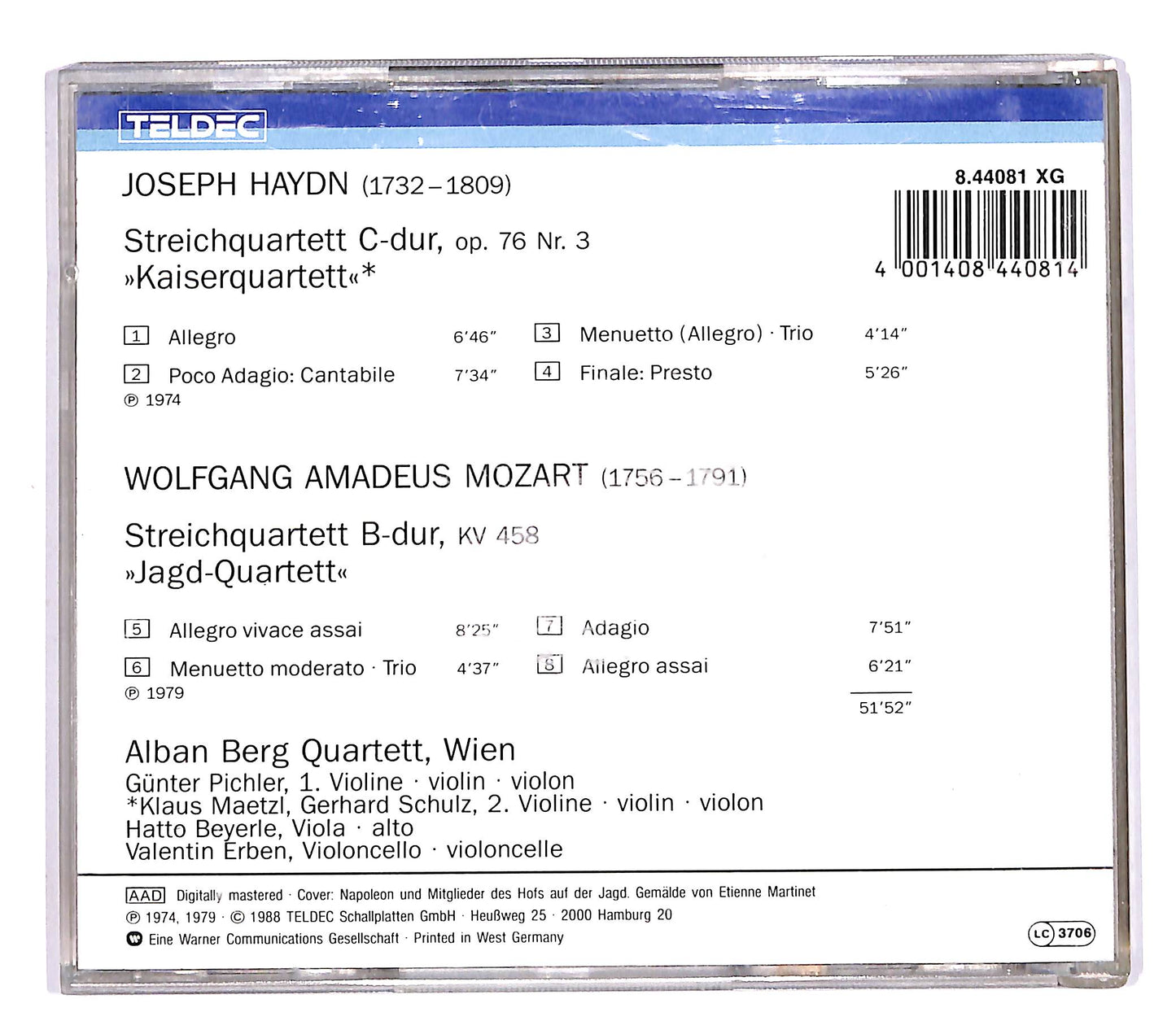 EBOND Haydn Mozart Alban Berg Quartett - streichquartette CD CD058505