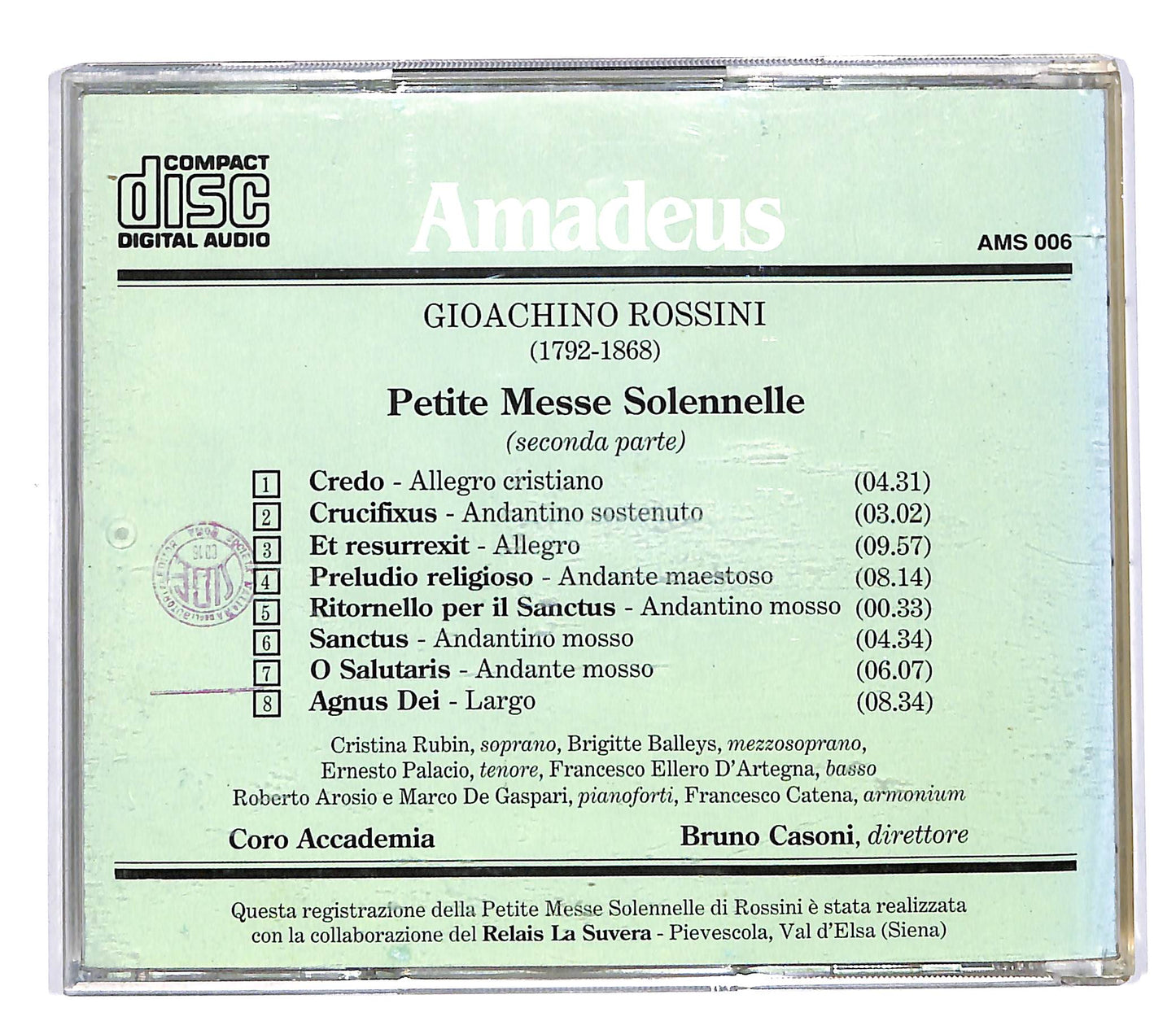 EBOND Rossini Bruno Casoni - Petite Messe Solennelle parte seconda CD CD058529