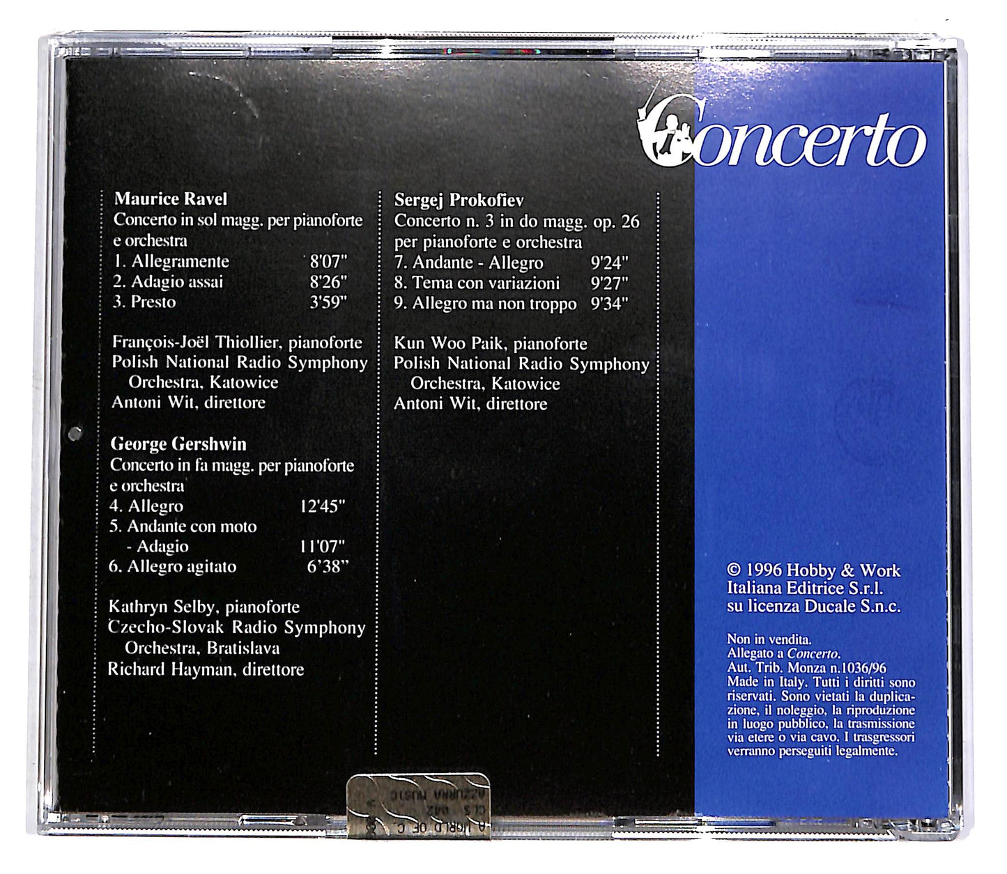 EBOND Ravel, Gershwin, Prokofiev - Concerto EDITORIALE CD CD058605