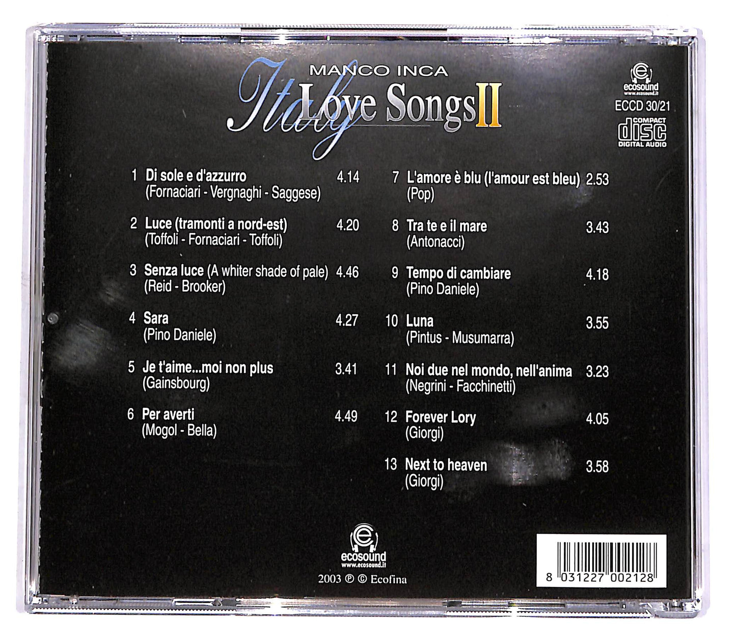 EBOND Italy Love Songs II - Manco Inca CD CD058613