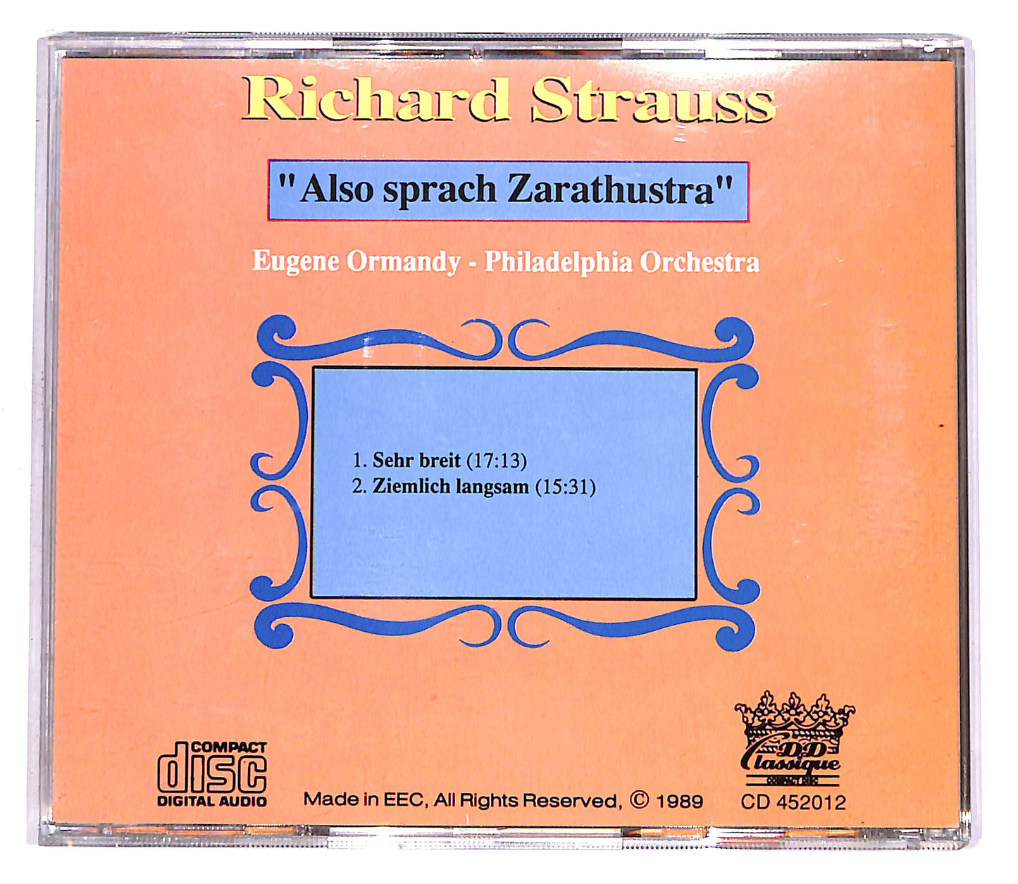 EBOND Richard Strauss - Also Sprach Zarathustra EDITORIALE CD CD058736