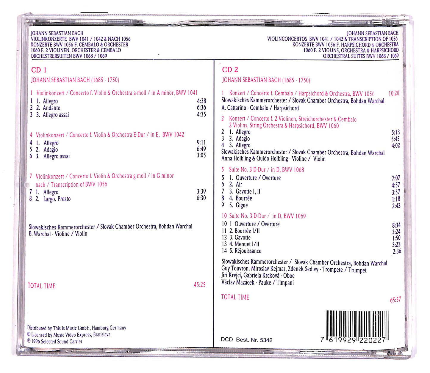 EBOND Johann Sebastian Bach - Classic Visions - Vol.3 (2 dischi) CD CD058822