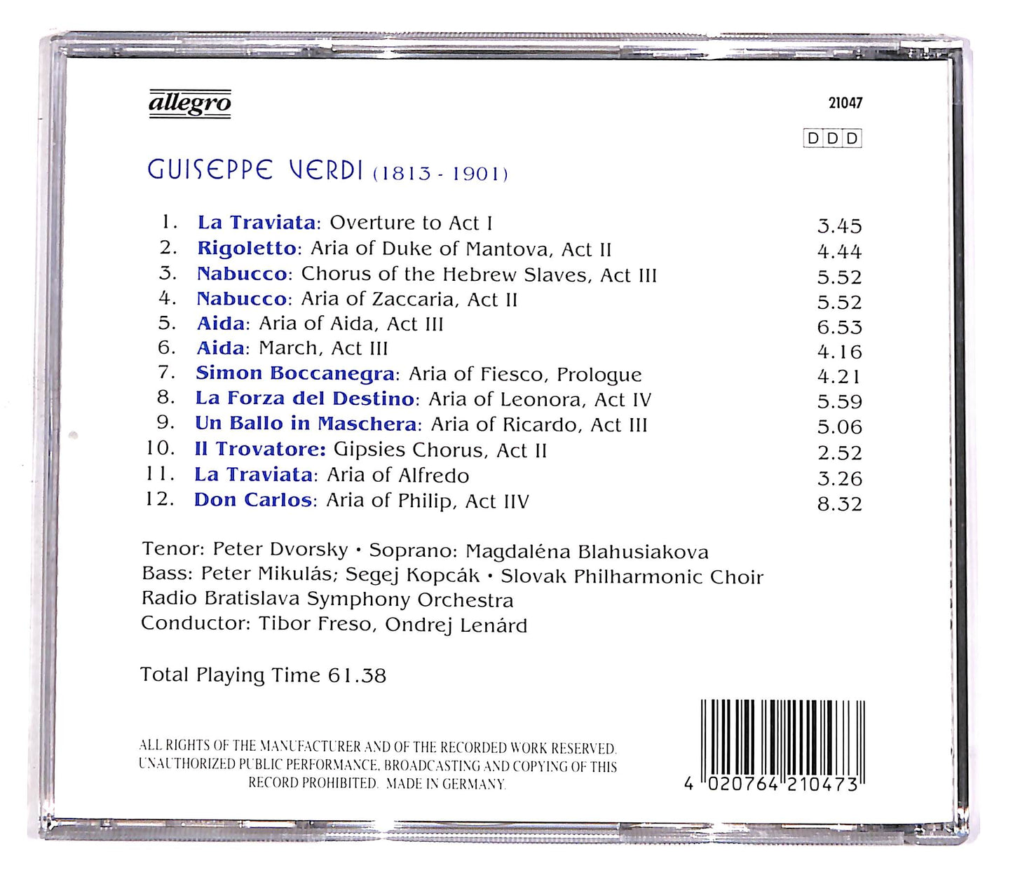 EBOND Giuseppe Verdi - Opera Arias CD CD058839