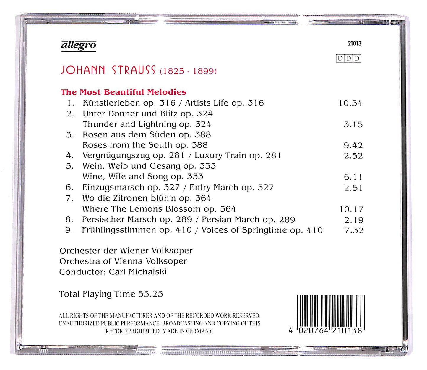 EBOND Johann Strauss - The Most Beautiful Melodies CD CD058852