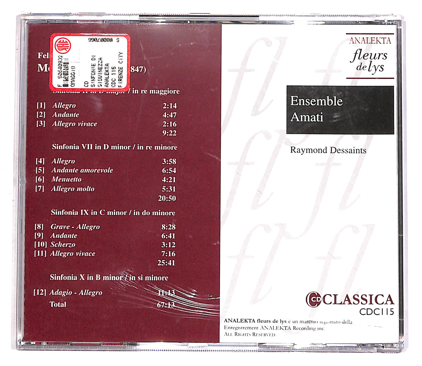 EBOND Ensemble Amati - Mendelssohm EDITORIALE CD CD058916