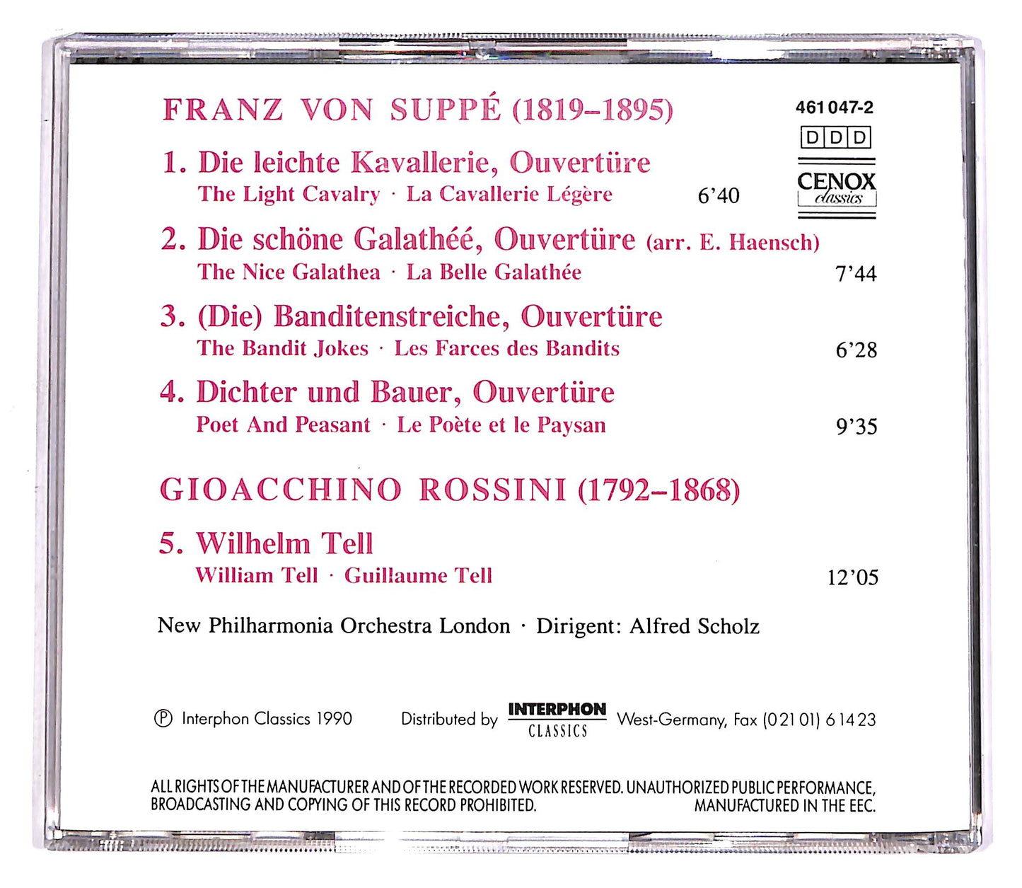 EBOND Rossini - Suppe - Famous Overtures EDITORIALE CD CD058932