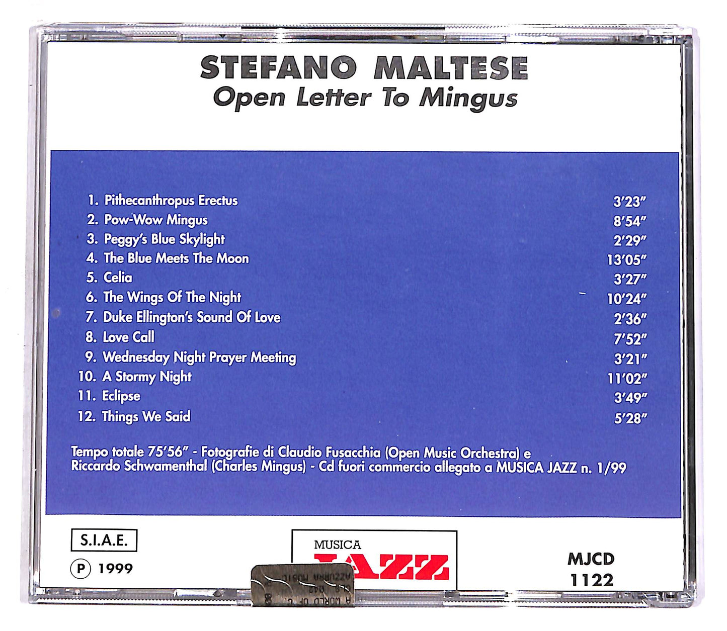 EBOND Stefano Maltese - Open Letter To Mingus EDITORIALE CD CD058948