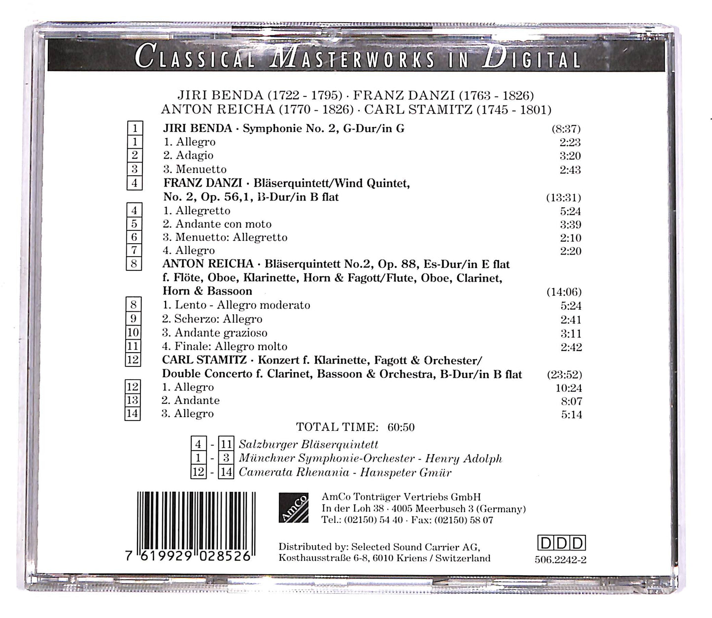 EBOND Benda - Danzi - Reicha - Stamitz CD CD058951