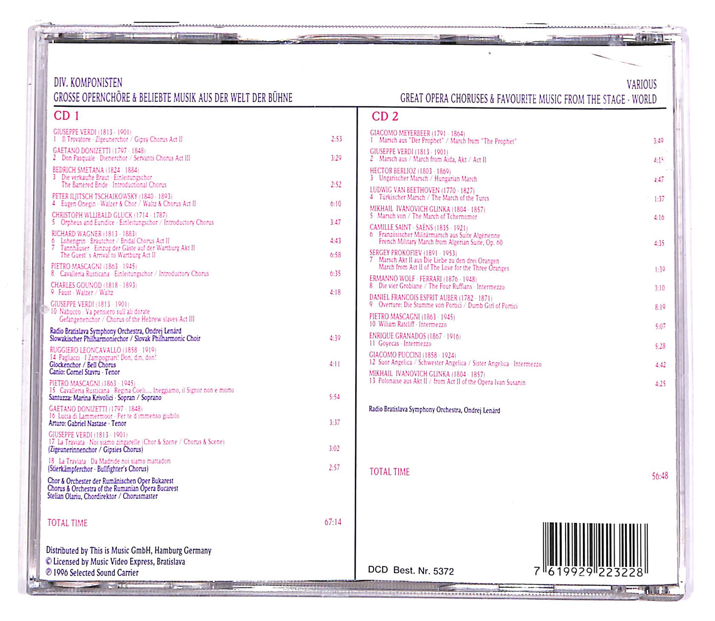 EBOND Great Opera Choruses, Music From The Stage Vol.33 (2 dischi) CD CD058952