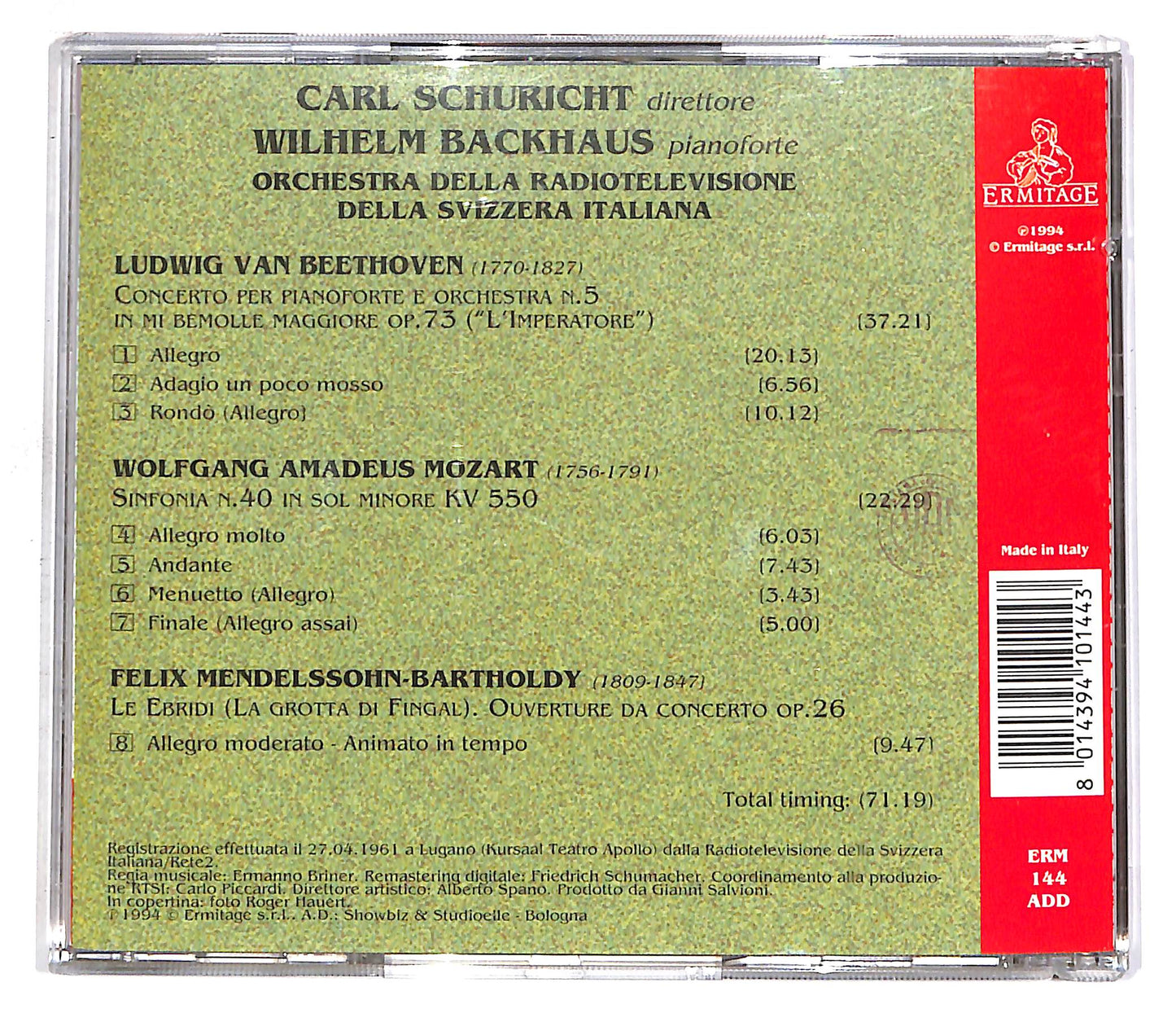 EBOND Schuricht - Backhaus - Beethoven, Mozart, Mendelssohn CD CD059006