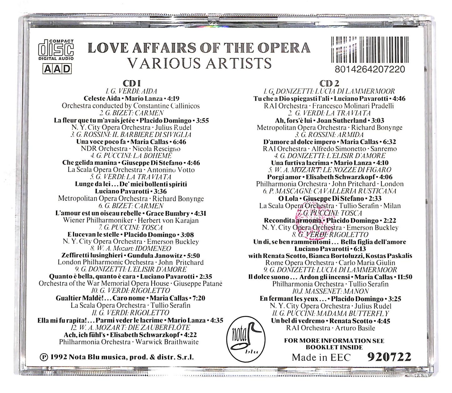 EBOND Various - Love Affairs Of The Opera - Var. Artists (2 dischi) CD CD059019