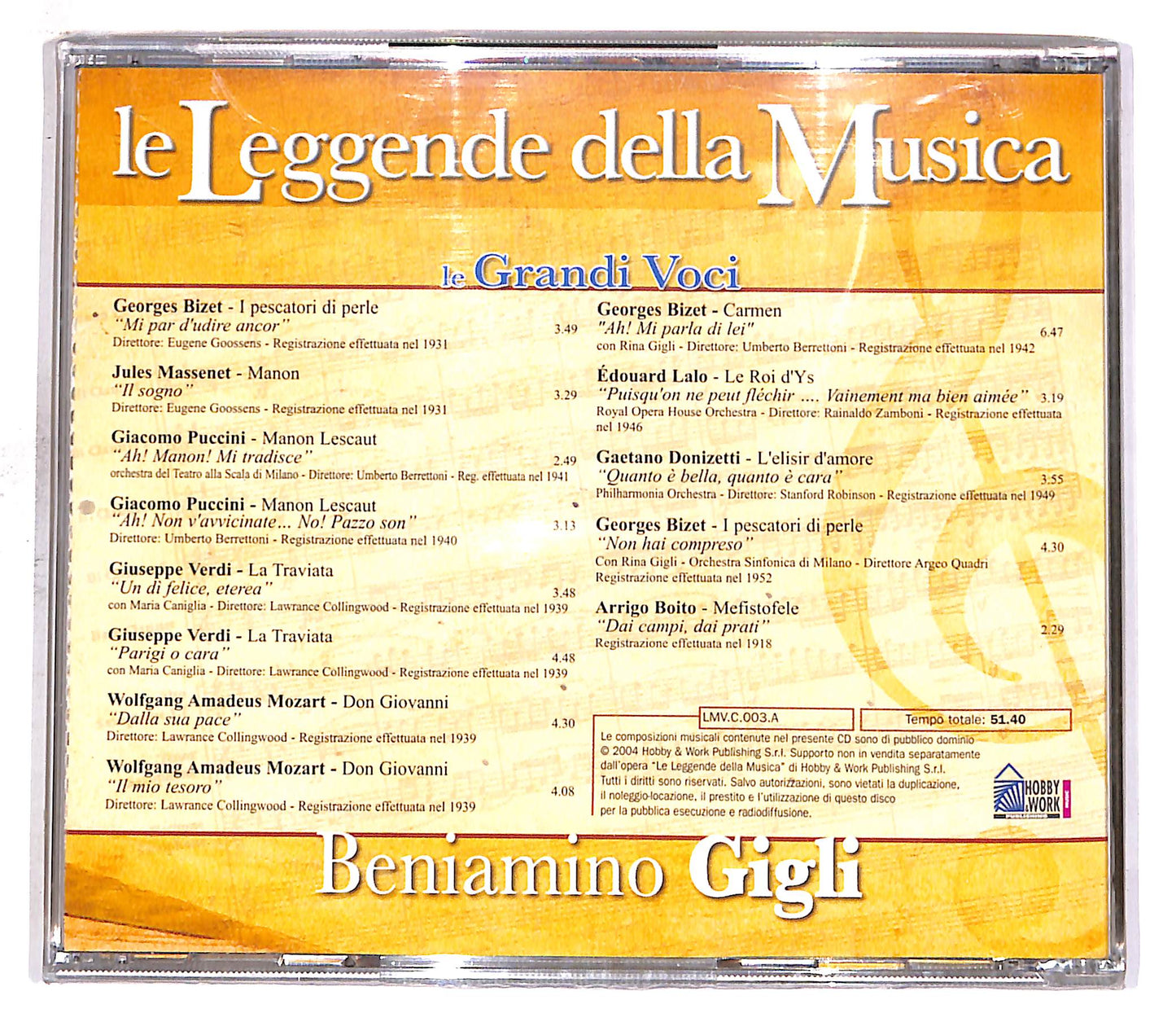 EBOND Le Leggende Della Musica - Beniamino Gigli EDITORIALE CD CD059333
