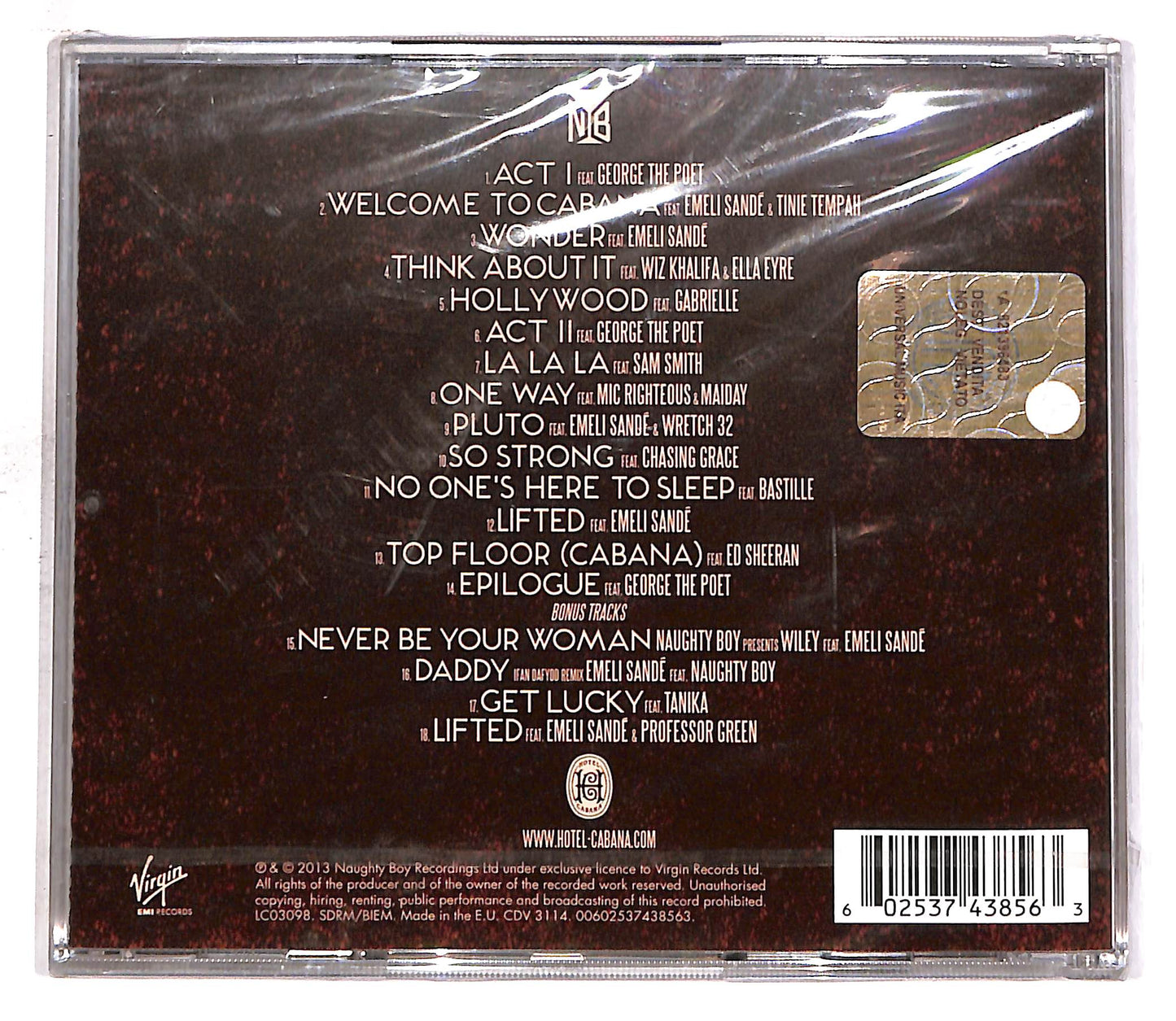 EBOND Naughty Boy - Hotel Cabana CD CD059435