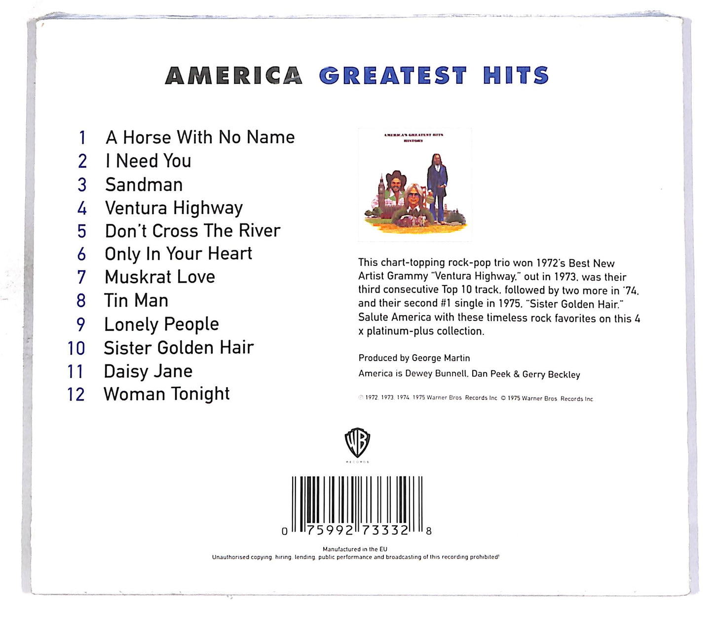 EBOND America - History - America's Greatest Hits CD CD059508