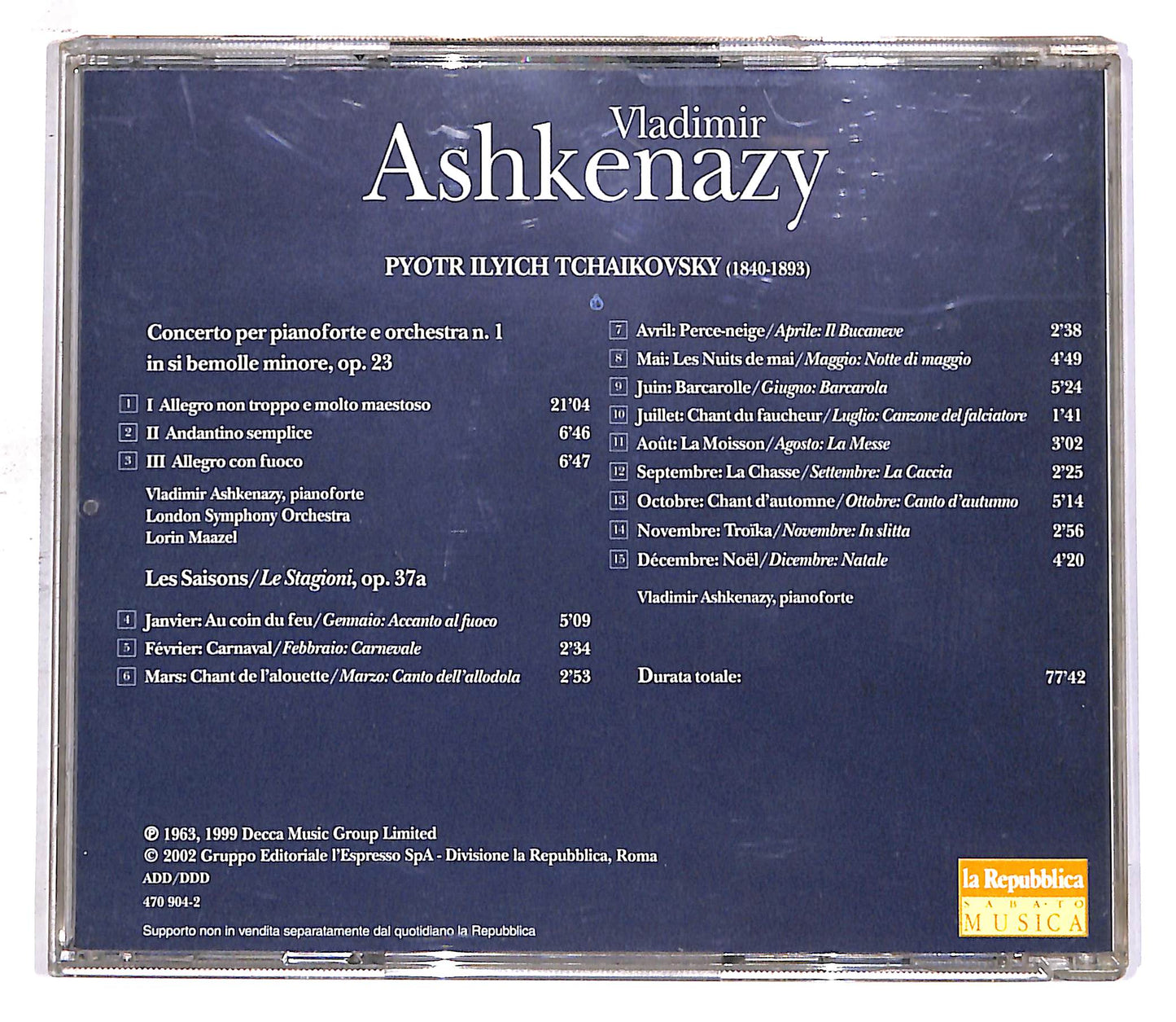 EBOND Vladimir Ashkenazy - Tchaikovsky - Vol.1 EDITORIALE CD CD059608