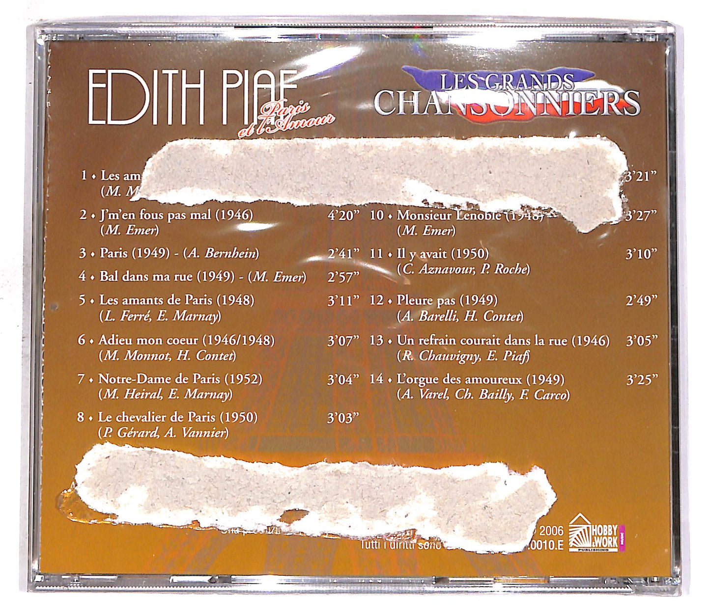 EBOND Edith Piaf - Edith Piaf Paris Et L'Amour EDITORIALE CD CD059633