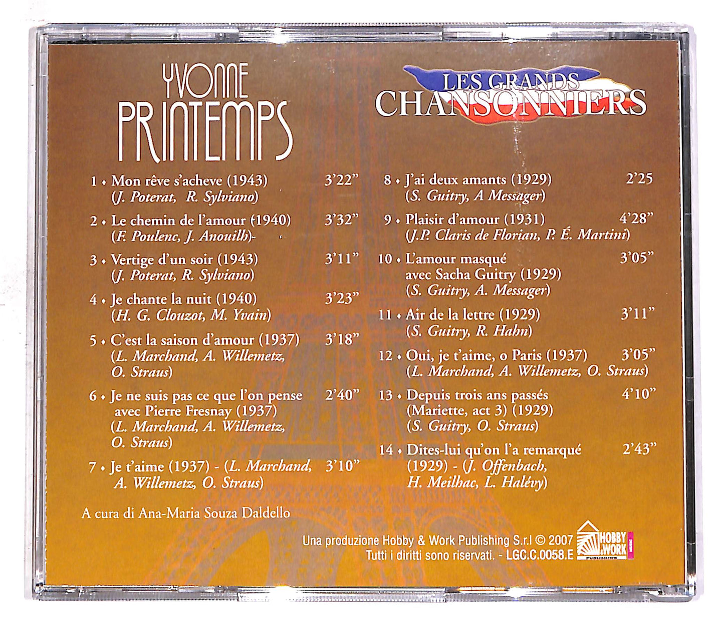 EBOND Les Grands Chansonniers - Yvonne Printemps EDITORIALE CD CD059701