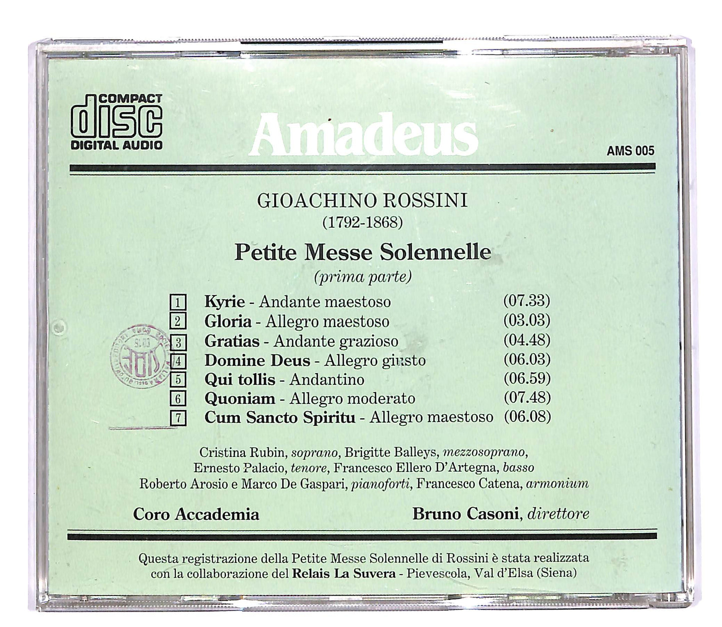 EBOND Rossini Bruno Casoni - Petite Messe Solennelle Prima Parte CD CD059846