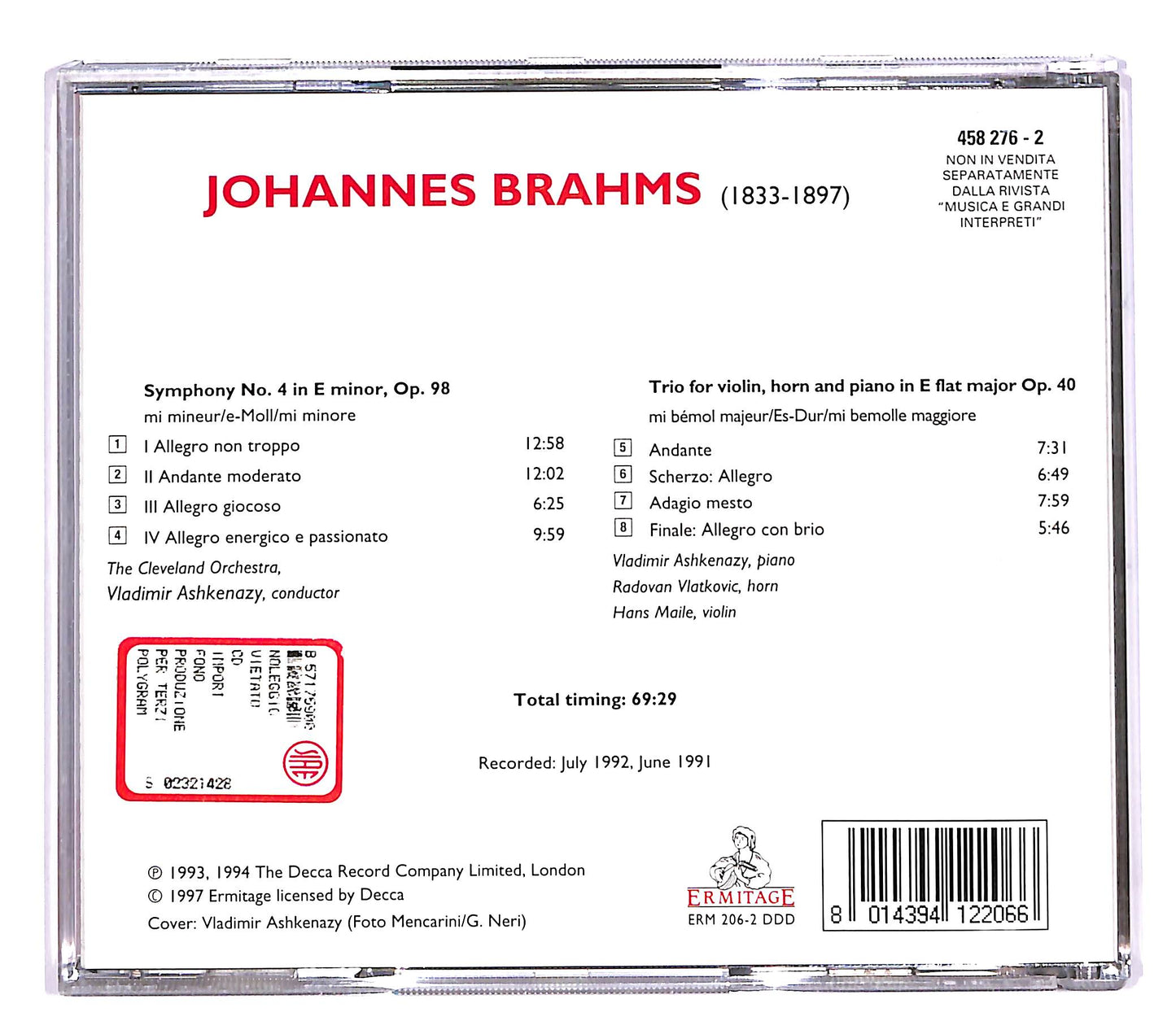 EBOND Johannes Brahms - Symphony No. 4 CD CD059858