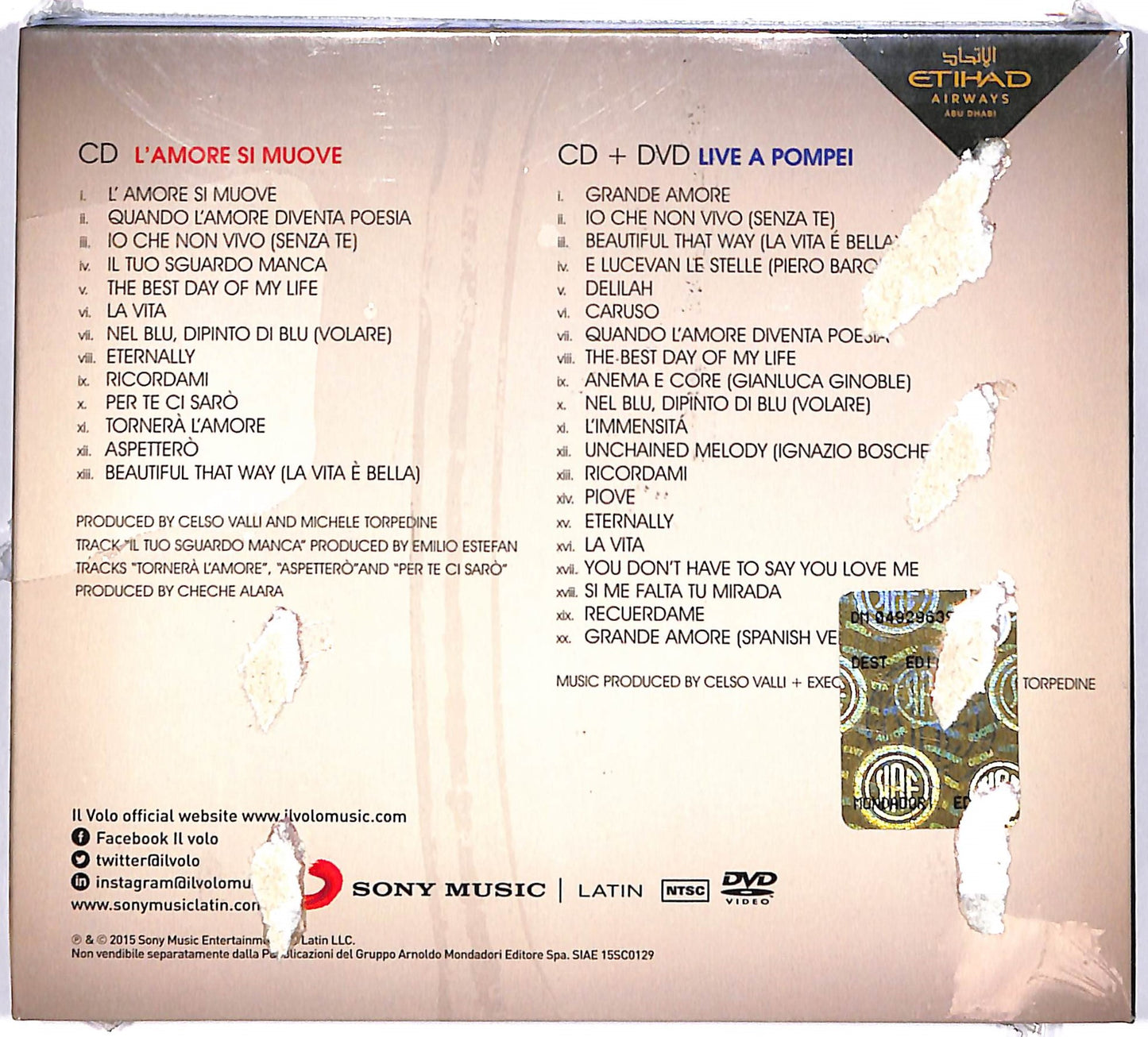 EBOND Il Volo - L'Amore Si Muove DVD + 2 EDITORIALE CD CD060031