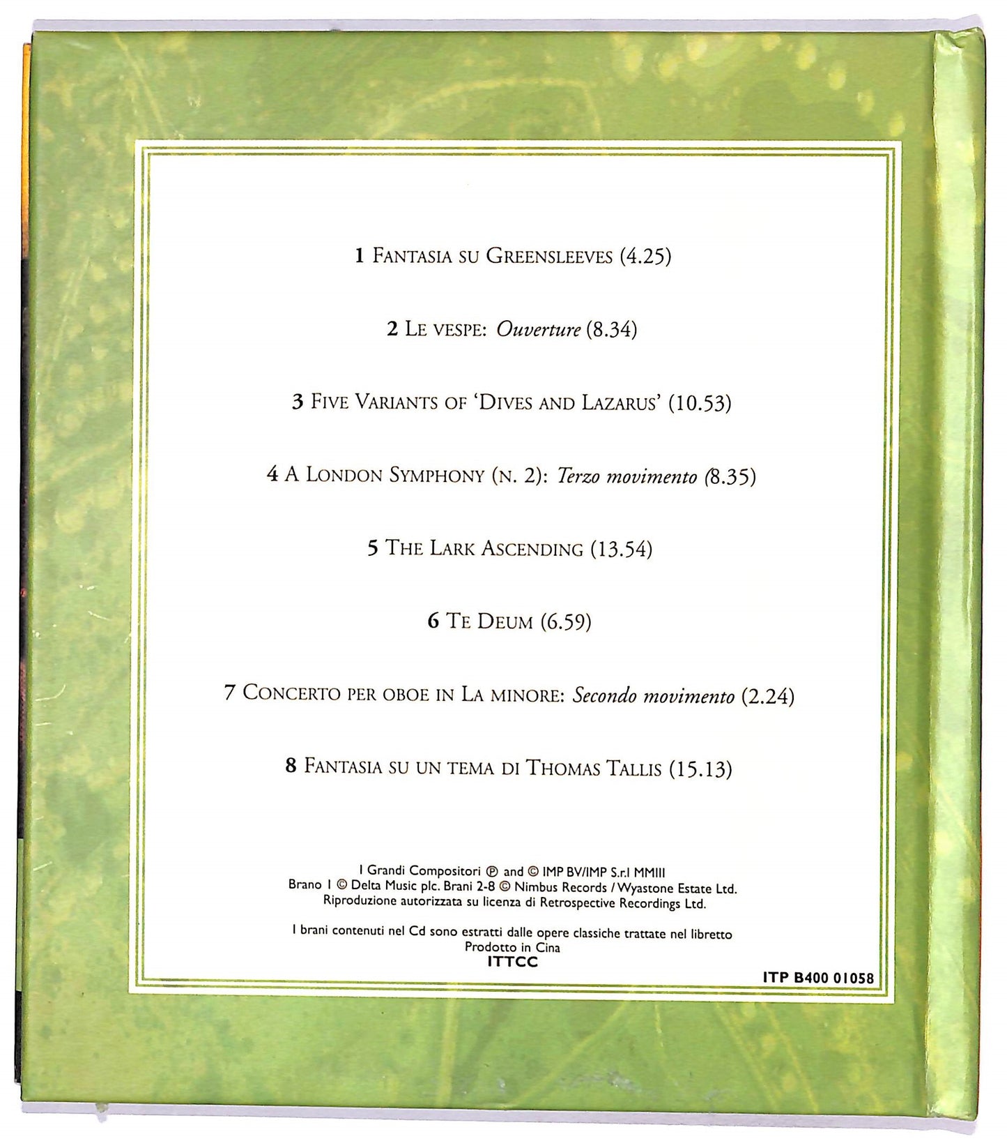EBOND Vaughan -Fantasie dall' Inghilterra vol.17 EDITORIALE CD CD060171
