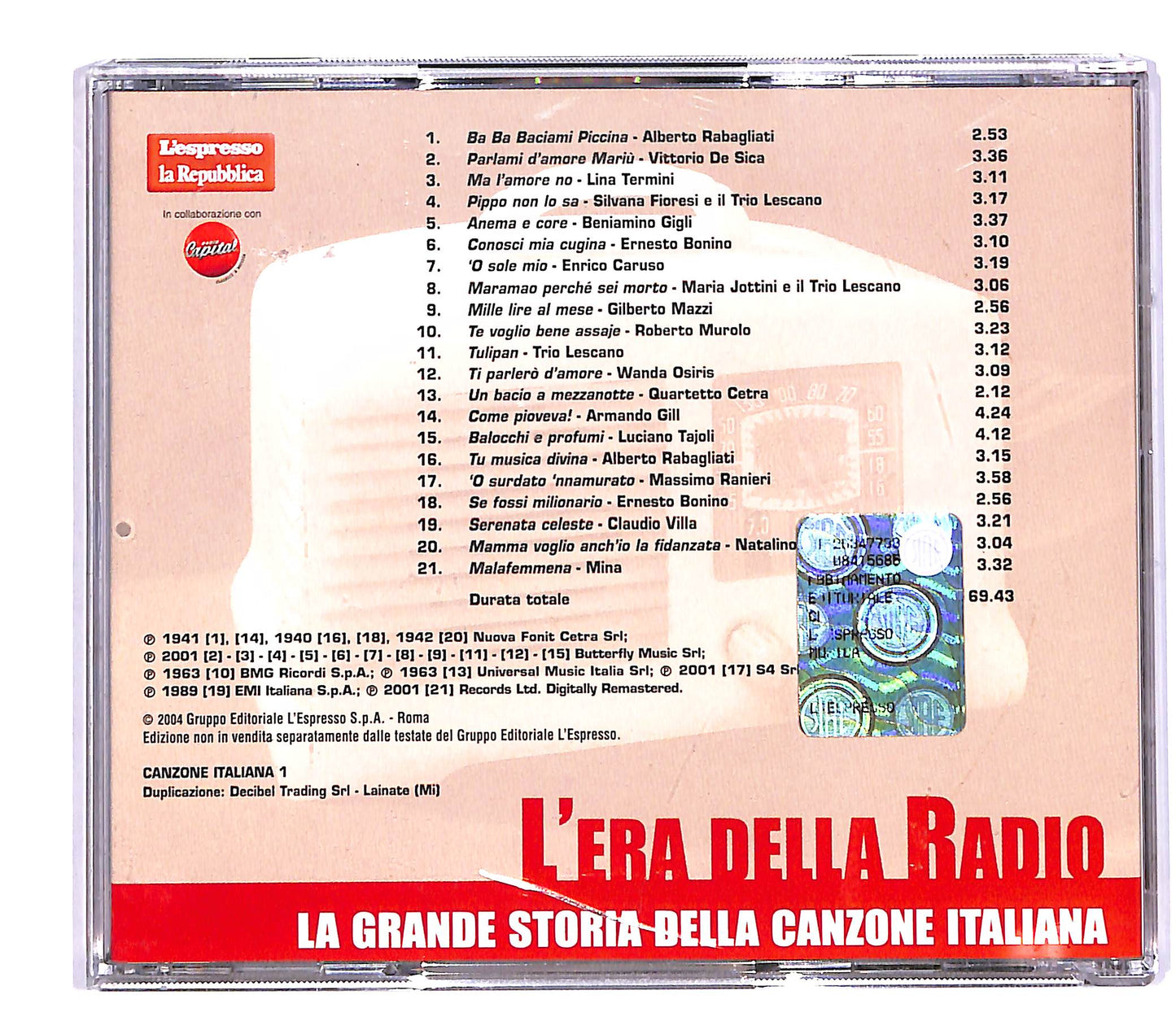 EBOND Various - L'Era Della Radio EDITORIALE CD CD060222