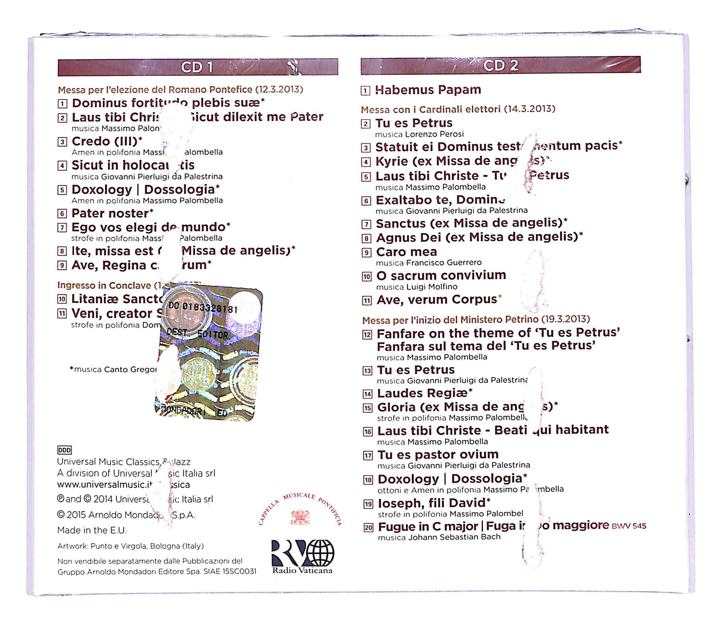 EBOND Various - Habemus Papam EDITORIALE CD CD060223