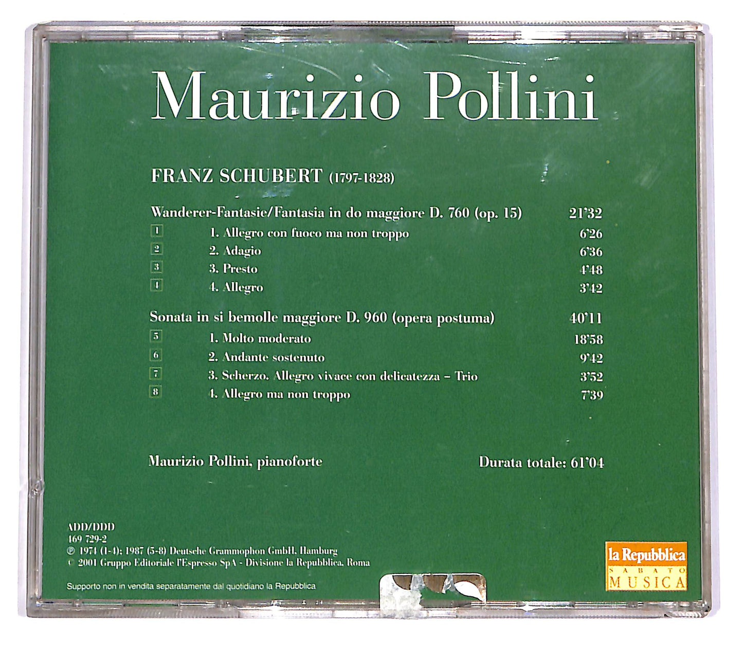 EBOND Maurizio Pollini - Schubert EDITORIALE CD CD060642