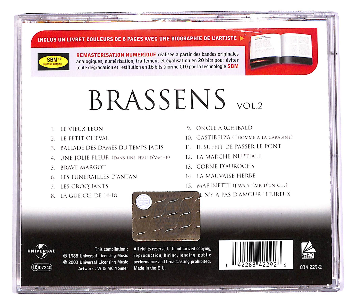 EBOND Georges Brassens - Master Series Vol. 2 CD CD060737