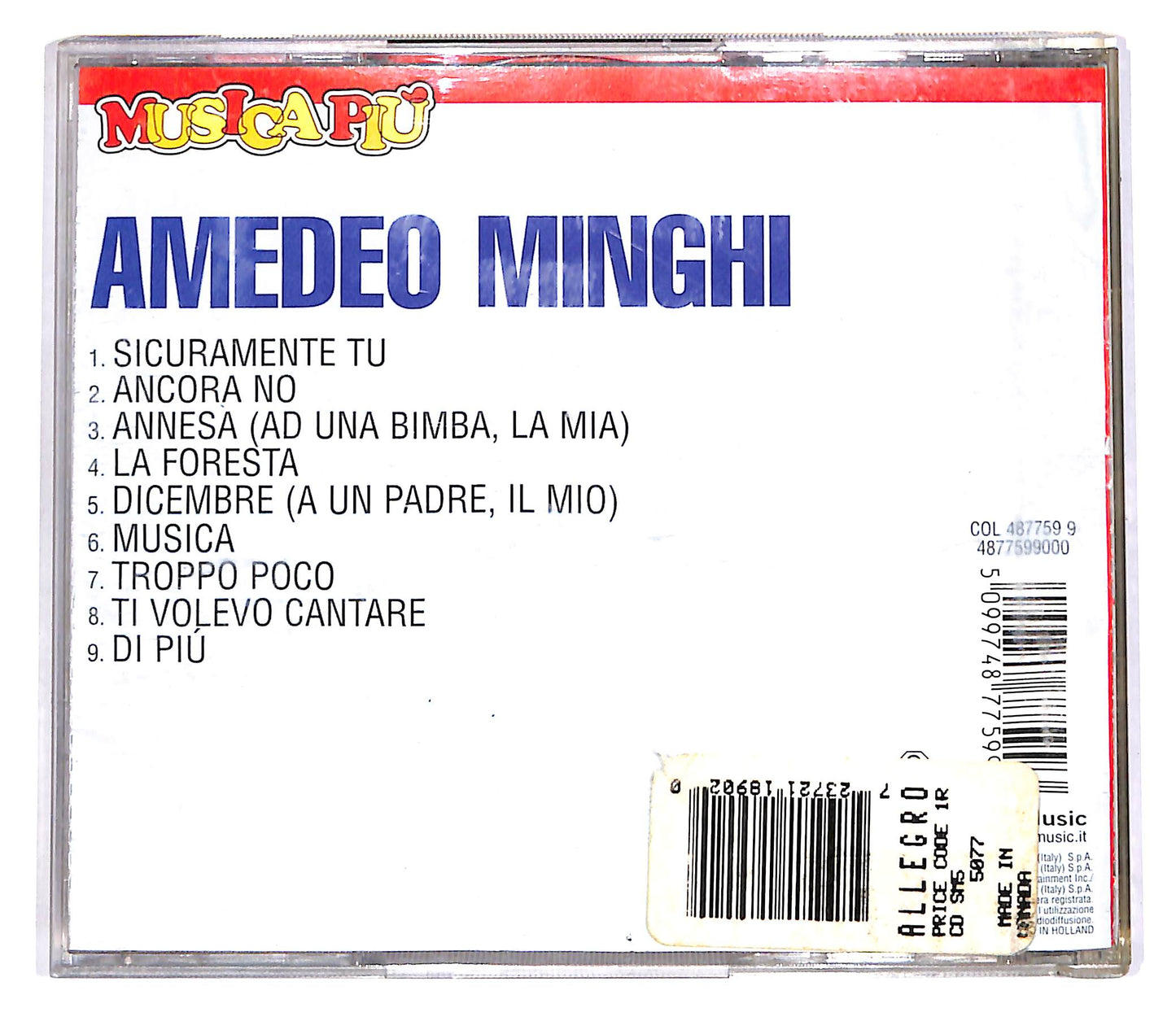 EBOND Musica Piu - Amedeo Minghi CD CD060945