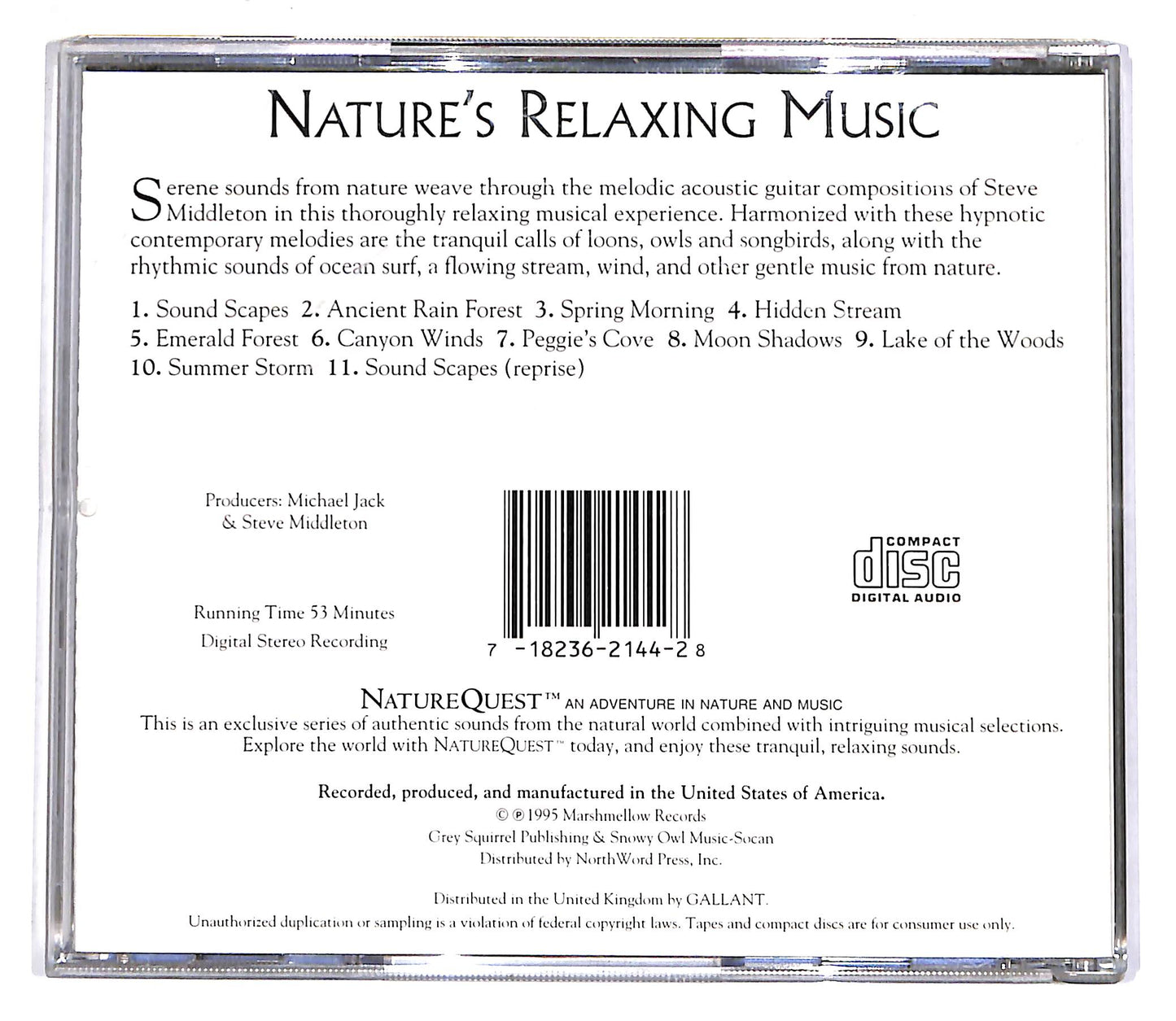 EBOND NatureQuest - Nature's Relaxing Music CD CD061247