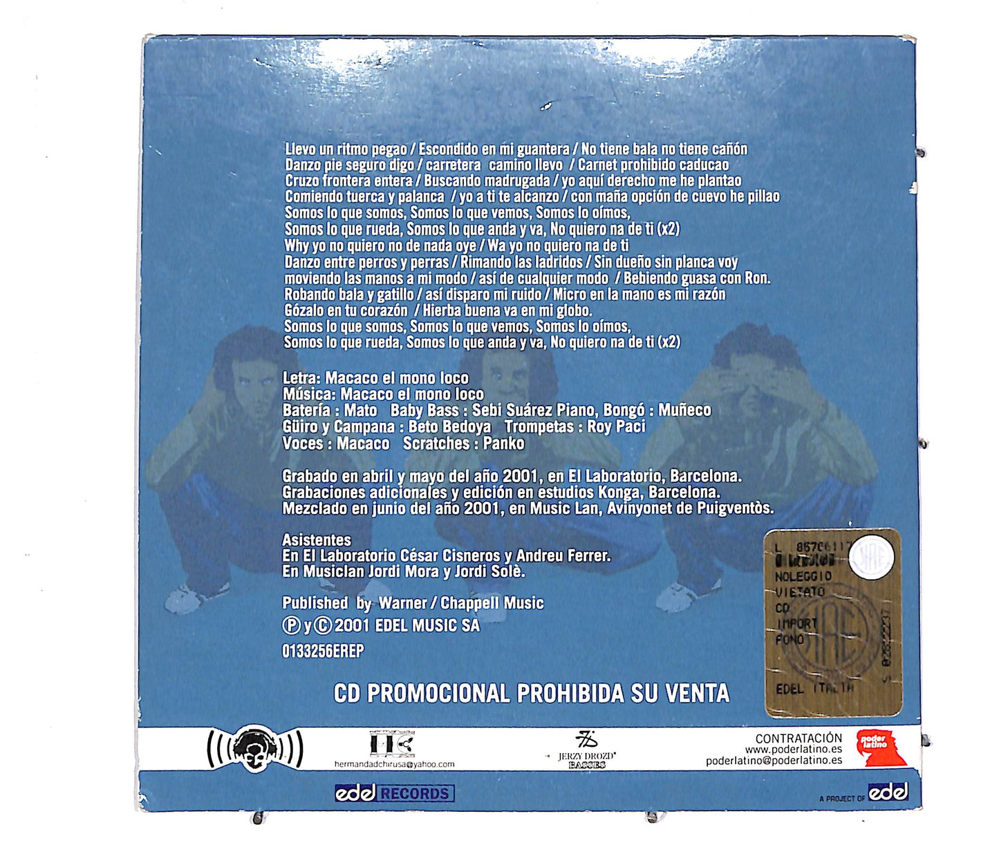 EBOND Macaco - Na De Ti PROMO CD CD061401